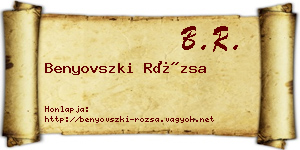 Benyovszki Rózsa névjegykártya