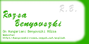rozsa benyovszki business card